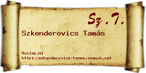 Szkenderovics Tamás névjegykártya